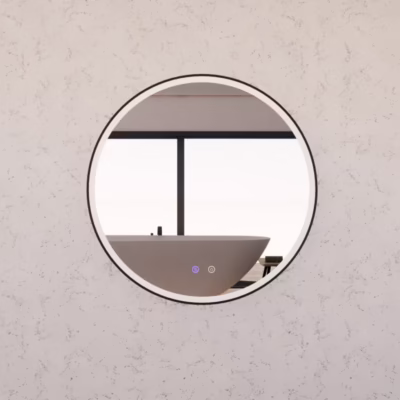 MAYA Black Frame Round LED Mirror(600-800)mm