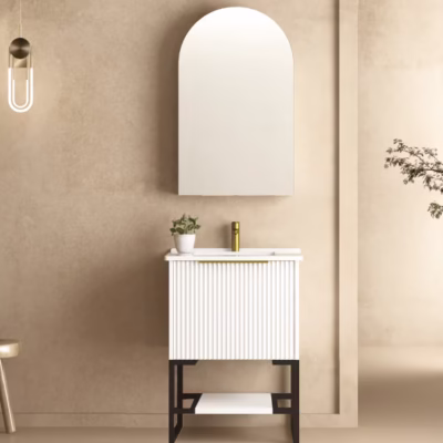 600mm THENA Matte White Vanity