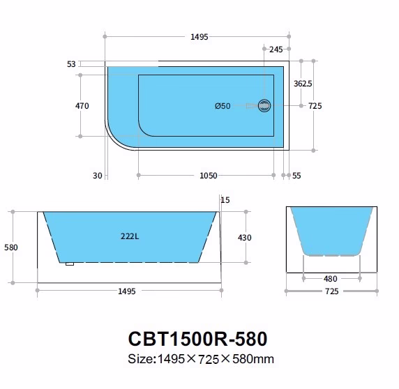 1495x725x580MM