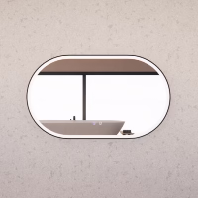 YARRA Black Frame Oval LED Mirror (1200×700)mm