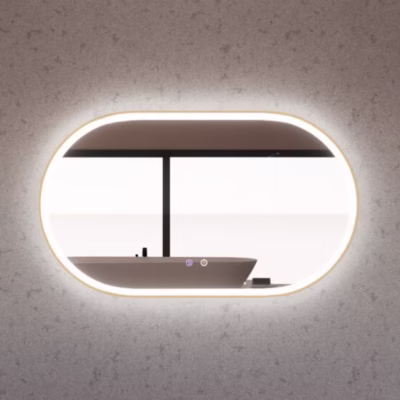 YARRA Gold Frame Oval LED Mirror(1200×700)mm