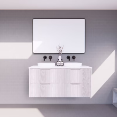 1200mm BALI White Oak Wall Hung Vanity(Double Bowl)