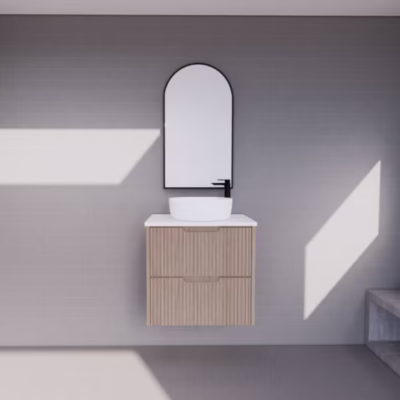 600mm BALI American Oak Wall Hung Vanity