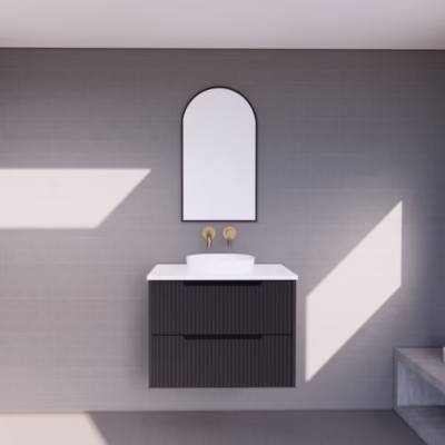 750mm BALI Matte Black Wall Hung Vanity