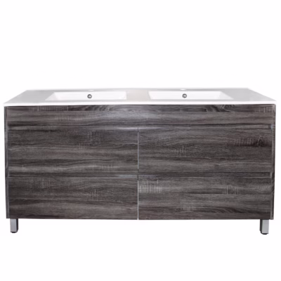 1500mm Dark Grey Wood Grain Drawer Vanity Legs D/B