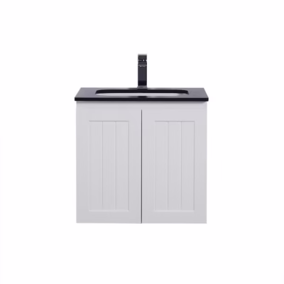 600mm ACACIA Slim Matte White Waterproof  Wall Hung Vanity