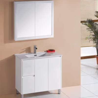 900mm PVC Waterproof Vanity on Legs (L & R Hand Drawers)