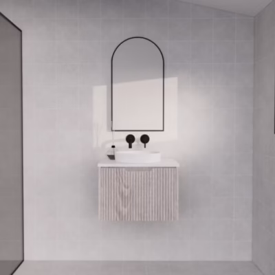 600mm VIENNA White Oak Wall Hung Vanity