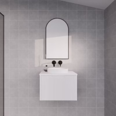 600mm VIENNA Matte White Wall Hung Vanity