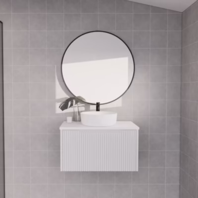 750mm VIENNA Matte White Wall Hung Vanity