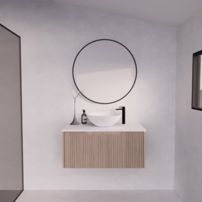 900mm VIENNA American Oak Wall Hung Vanity