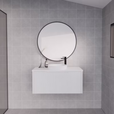 900mm VIENNA Matte White Wall Hung Vanity