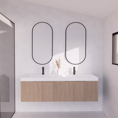 1500mm VIENNA American Oak Wall Hung Vanity(Double Bowl)