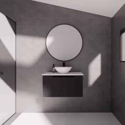 750mm VIENNA Matte Black Wall Hung Vanity