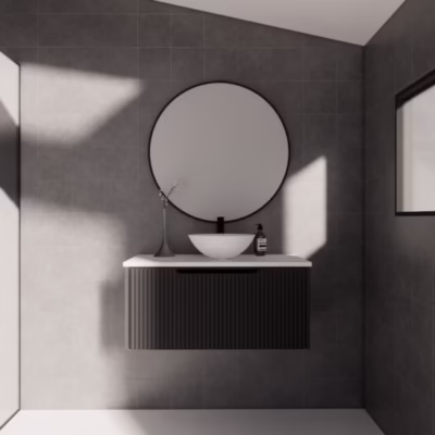 900mm VIENNA Matte Black Wall Hung Vanity