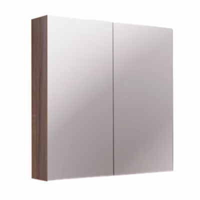600mm Dark Oak Shaving Cabinet with Pencil Edge and Glass Shelves