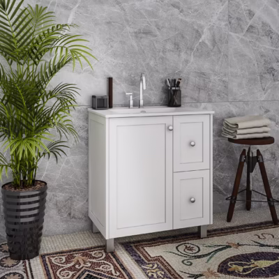 BOTANY 750mm Matte White Vanity on Legs