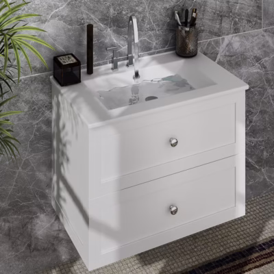 BOTANY 750mm Matte White Wall Hung Vanity
