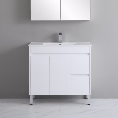 900mm PVC Waterproof Vanity on Legs (R & L Hand Drawers)