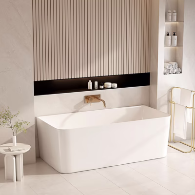 Bullion Back-to-Wall Gloss White Bathtub (1500-1700MM)