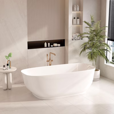 Libra Freestanding Gloss White Bathtub (1500-1700)mm