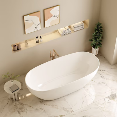 Pilato Freestanding Gloss White Bathtub (1500-1700)mm
