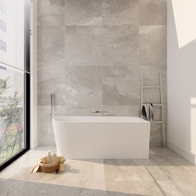 Rose V-Groove Right-Hand Corner Matt White Bathtub (1500-1700)mm