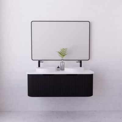 Bergen Matte Black 1200mm Wall Hung Vanity (Double Bowl)