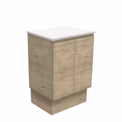 600mm Edge Scandi Oak Vanity on Kickboard