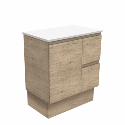 750mm Edge Scandi Oak Vanity on Kickboard (R & L Hand Drawers)