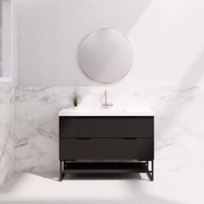 1200mm BALI Matte Black Vanity on Legs (Single Bowl)