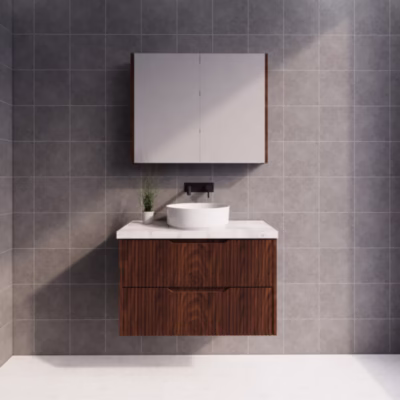 900mm BALI Brown Oak Wall Hung Vanity