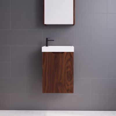 Vienna Brown Oak 450mm Wall Hung Vanity