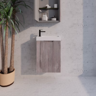 Vienna White Oak 450mm Wall Hung Vanity