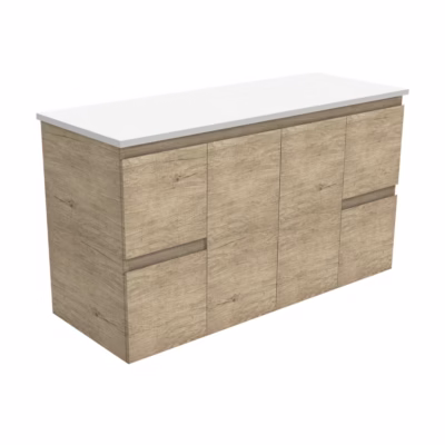1200mm Edge Scandi Oak Wall Hung Vanity (Single Bowl)