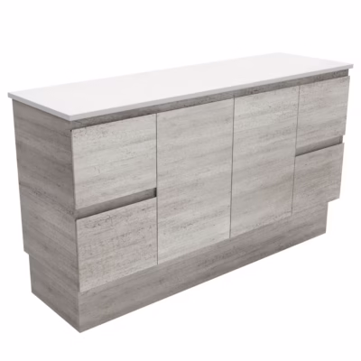 1500mm Edge Industrial Vanity on Kickboard (Single Bowl)