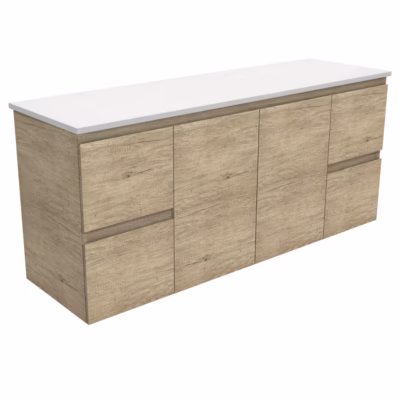 1500mm Edge Scandi Oak Wall Hung Vanity (Single Bowl)