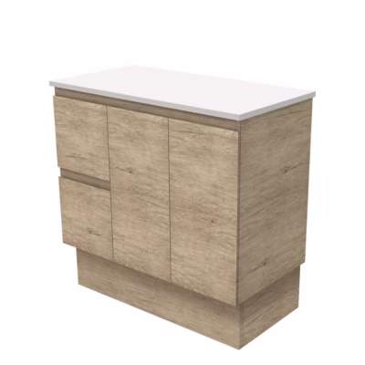 900mm Edge Scandi Oak Vanity on Kickboard (R & L Hand Drawers)