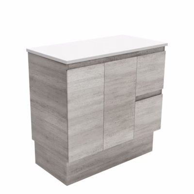900mm Edge Industrial Vanity on Kickboard (R & L Hand Drawers)