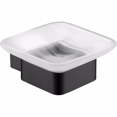 Rosa Glass Soap Dish MATTE BLACK