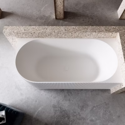 BELLA RIGHT CORNER Gloss White Back to Wall Bathtub