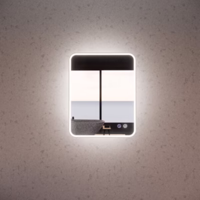 MAYA Brushed Nickel Frame Rectangular LED Mirror (600-1500)mm