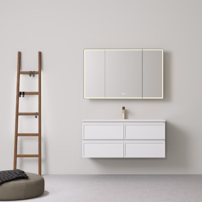 1200MM New Hamilton Federation Wall Hung Cabinet Matte White (Single Bowl)