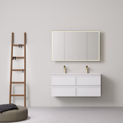 1200MM New Hamilton Federation Wall Hung Cabinet Matte White (Double Bowl)