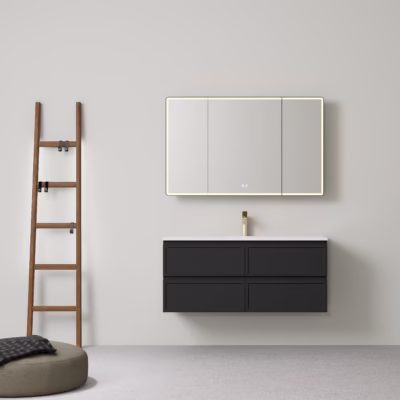 1200MM New Hamilton Federation Wall Hung Cabinet Matte Black (Single Bowl)
