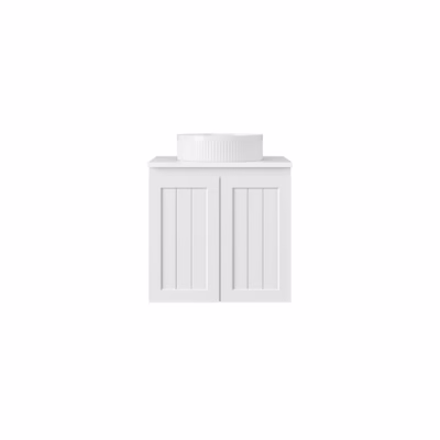 600MM Archill Federation Wall Hung Matte White PVC Cabinet
