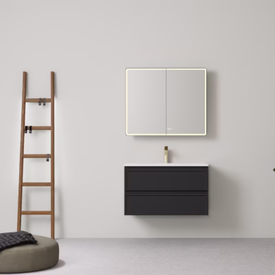 900MM New Hamilton Federation Wall Hung Cabinet Matte Black