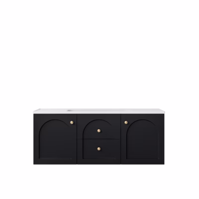 1200MM Chester Federation Wall Hung PVC Cabinet Matte Black (Single Bowl)