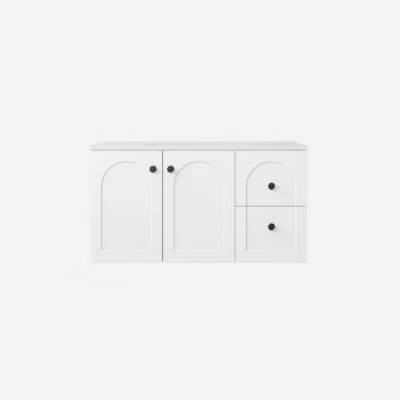 900MM Chester Federation Wall Hung PVC Cabinet Matte White (R Hand Drawers)