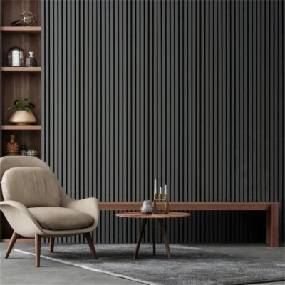 Silver Grey & Black Outdoor Fluted Decor Panel
